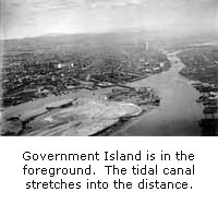 Government Island and tidal canal