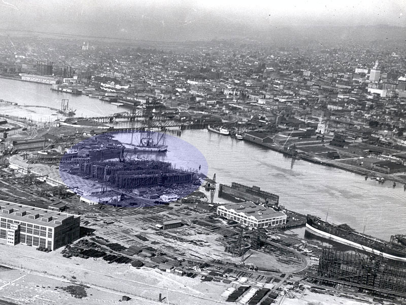 Historic photograph of Bethlehem shipyard